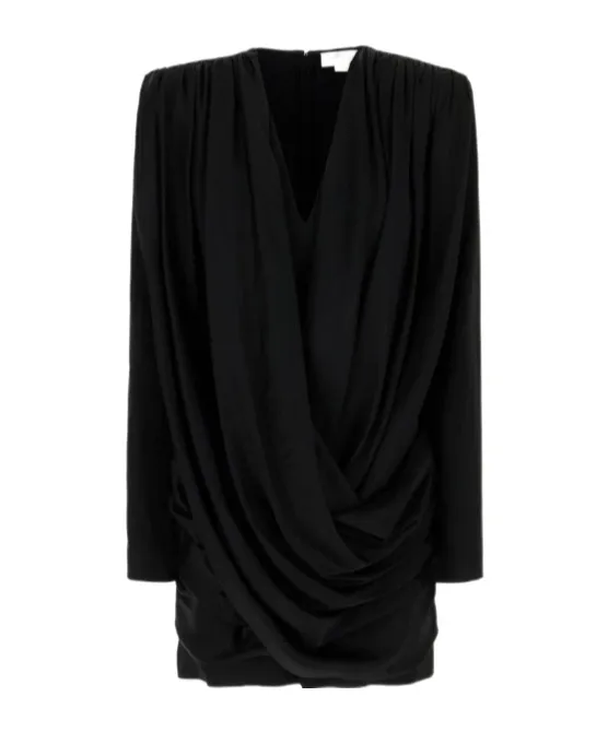 Long-Sleeved Pleated Dress