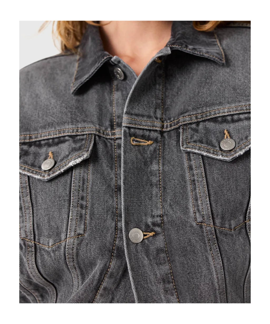 Tonal Paneled Denim Jacket