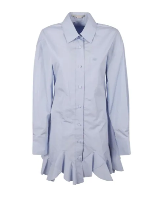 Ruffled Mini Shirt Dress