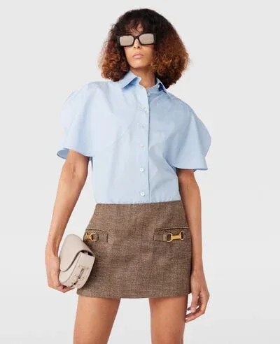 Buckled Mid-Waist Skirt