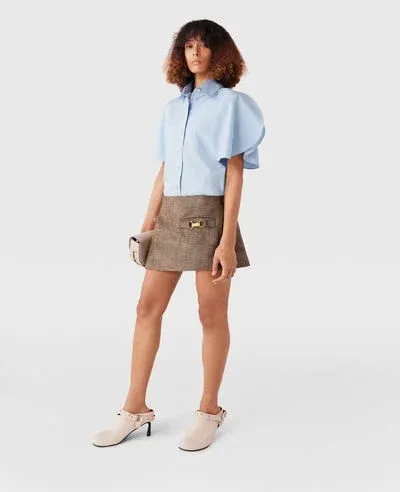 Buckled Mid-Waist Skirt