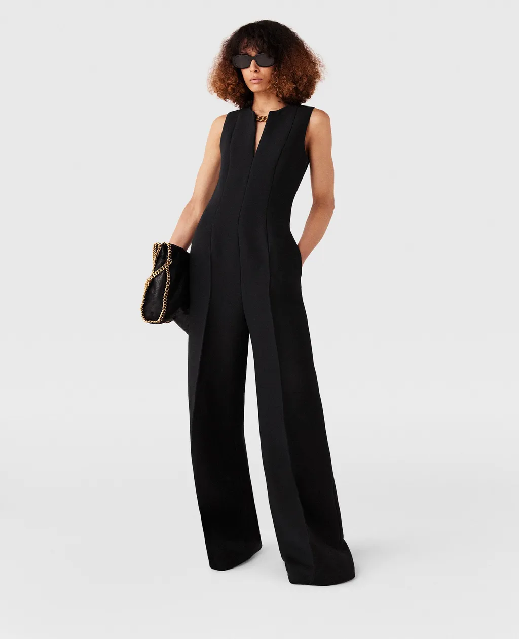 Chain Embellished Sleeveless Jumpsuit
