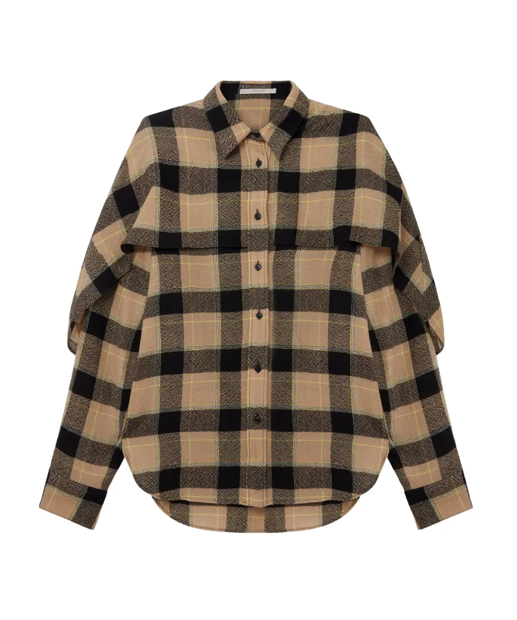 Multi-Layered Checked Wool Shirt