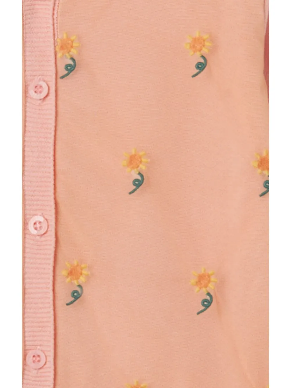 Sunflower Intarsia-Knit Cotton Cardigan