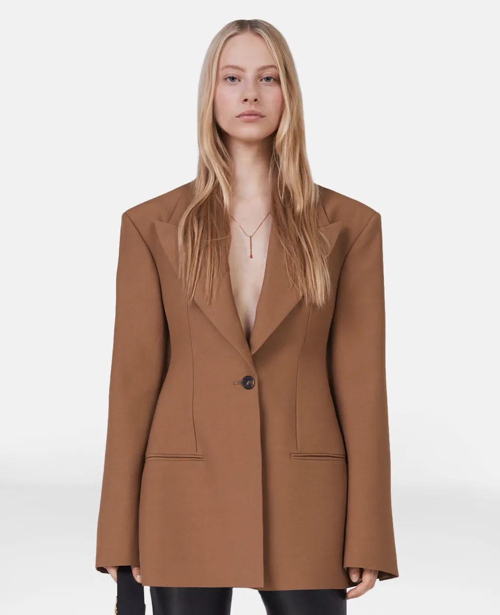 Long-Sleeved Wool Suit Jacket