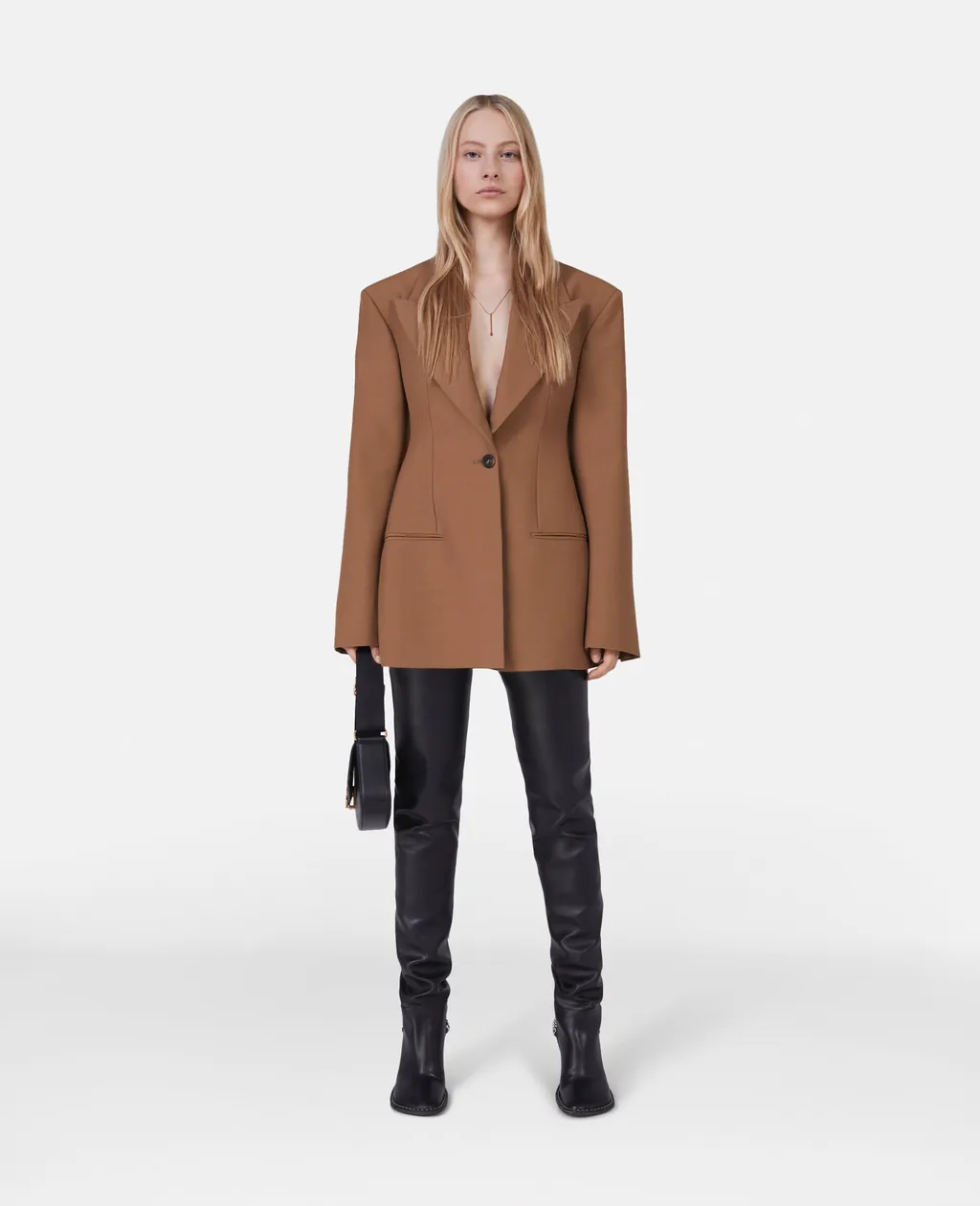 Long-Sleeved Wool Suit Jacket