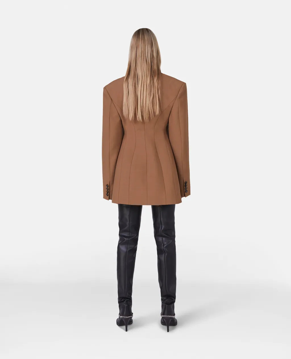 Long-Sleeved Wool Suit Jacket