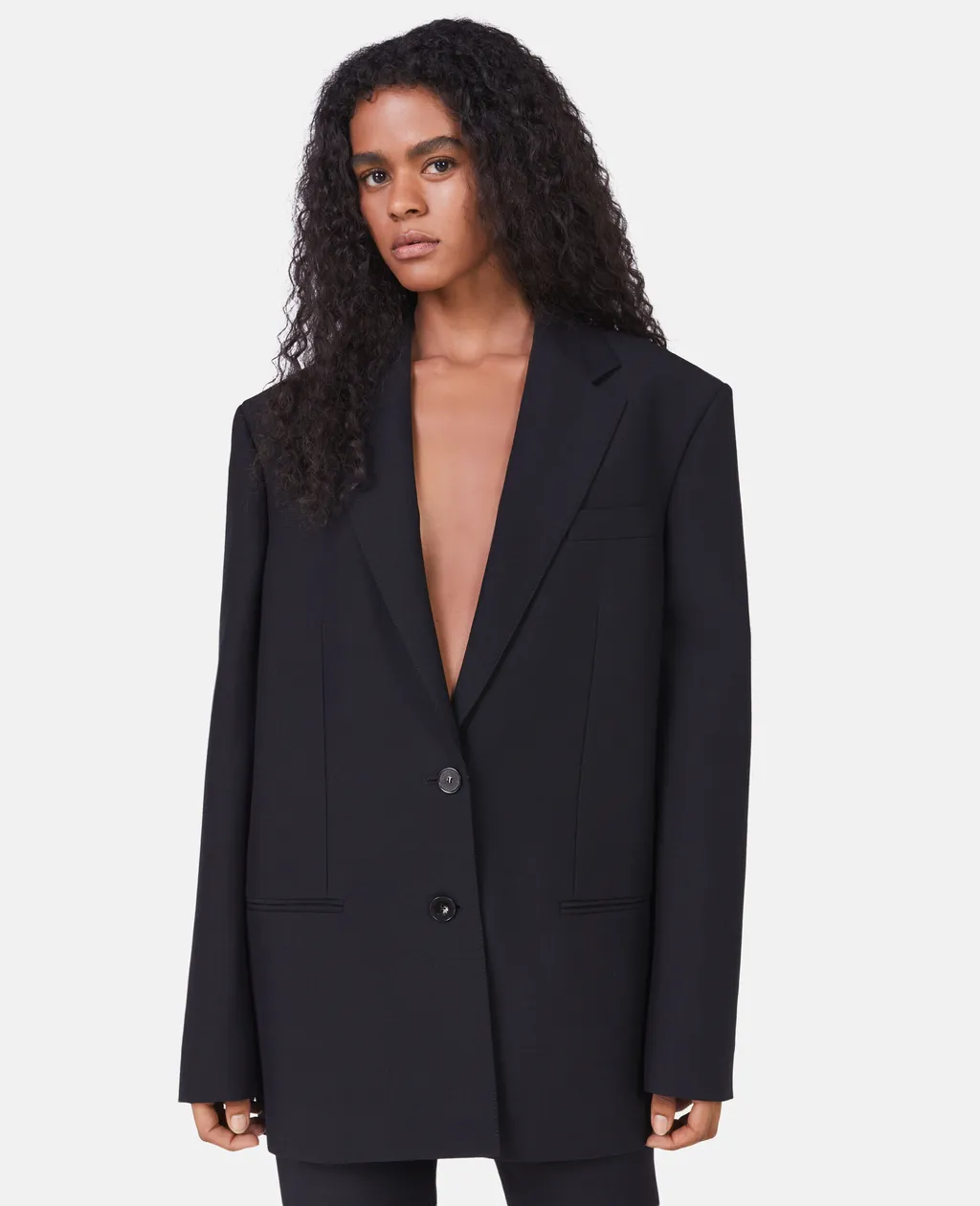 Oversized Single-Breasted Wool Blazer