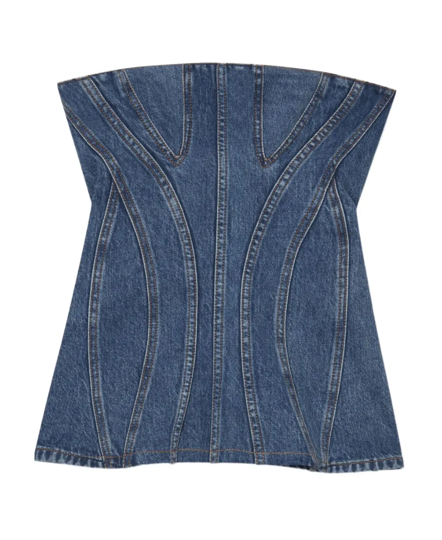 Denim Corset Blouse