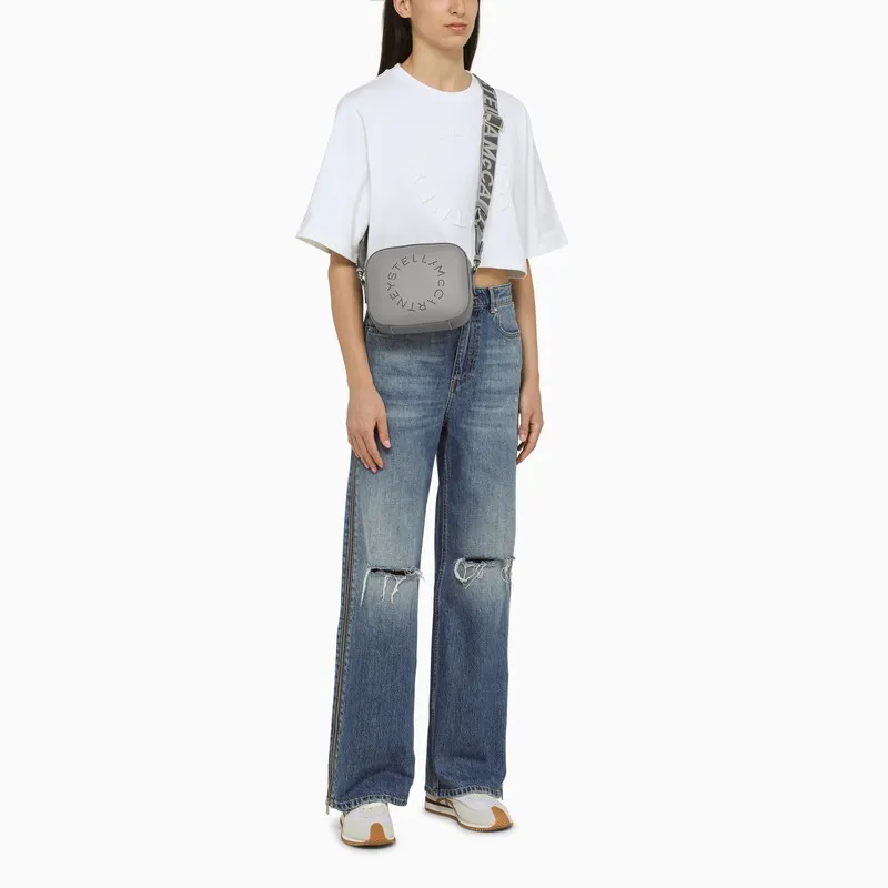 Logo Perforated Strapped Crossbody Bag