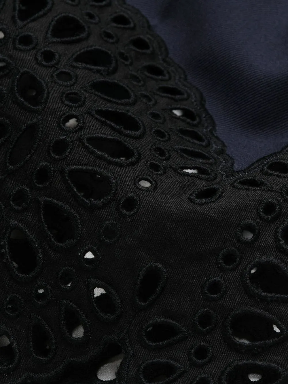 High Waist Broderie Anglaise-Trimmed Trousers