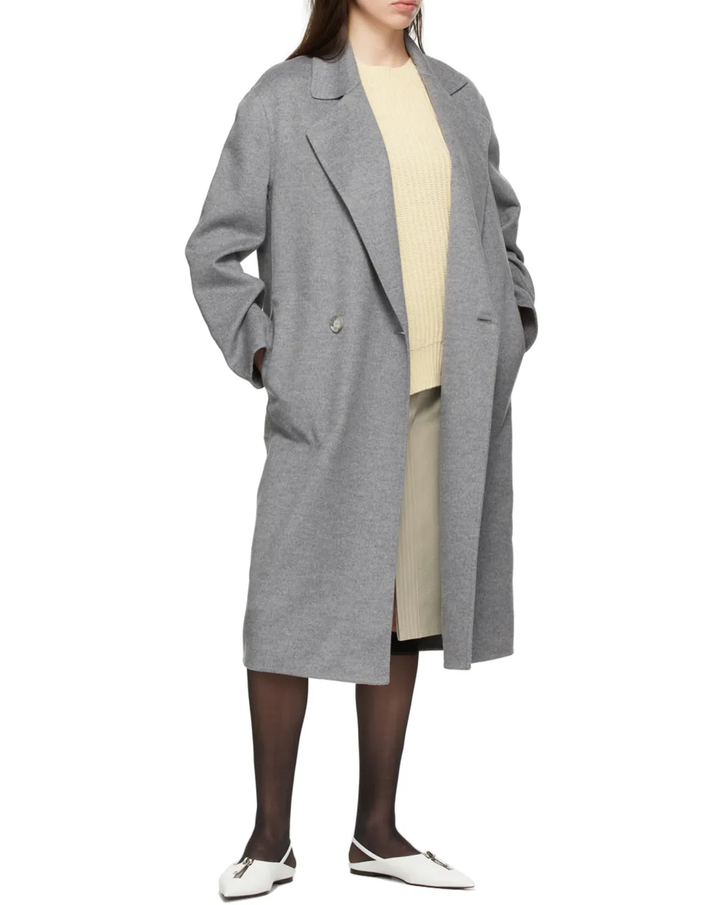 Oversized Double-Breasted Wool Coat