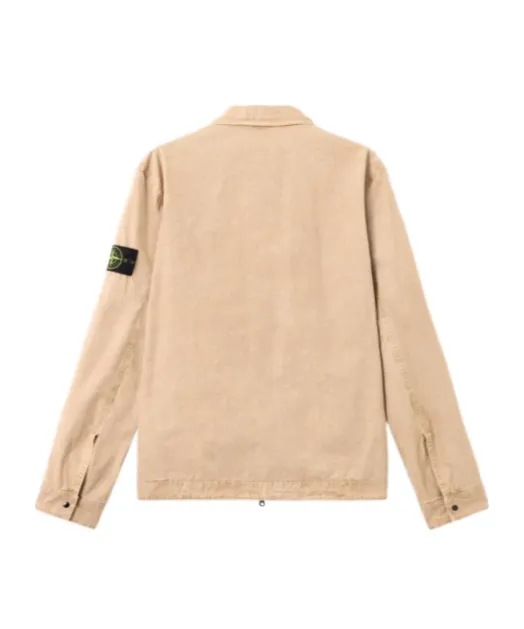Regular-Fit Zipper-Up Overshirt With Pocket