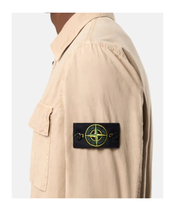 Regular-Fit Zipper-Up Overshirt With Pocket