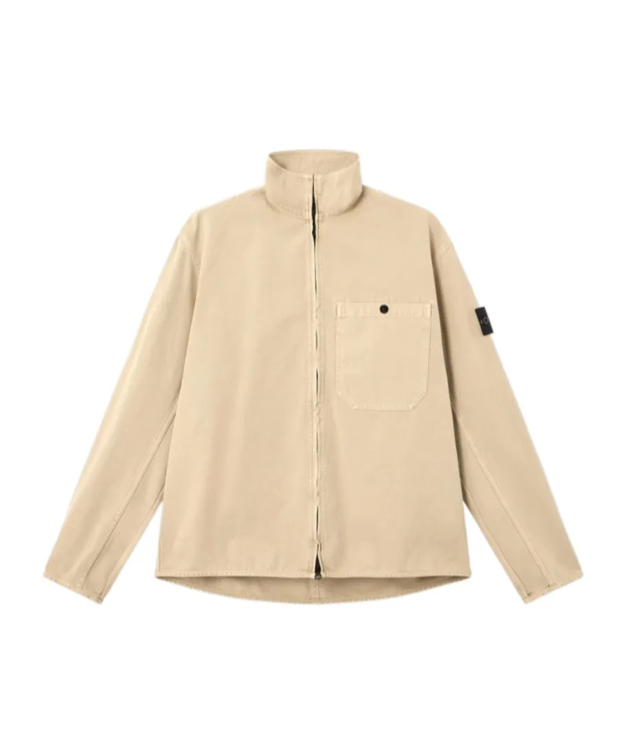Comfort-Fit Zip-Up Overshirt With Pocket