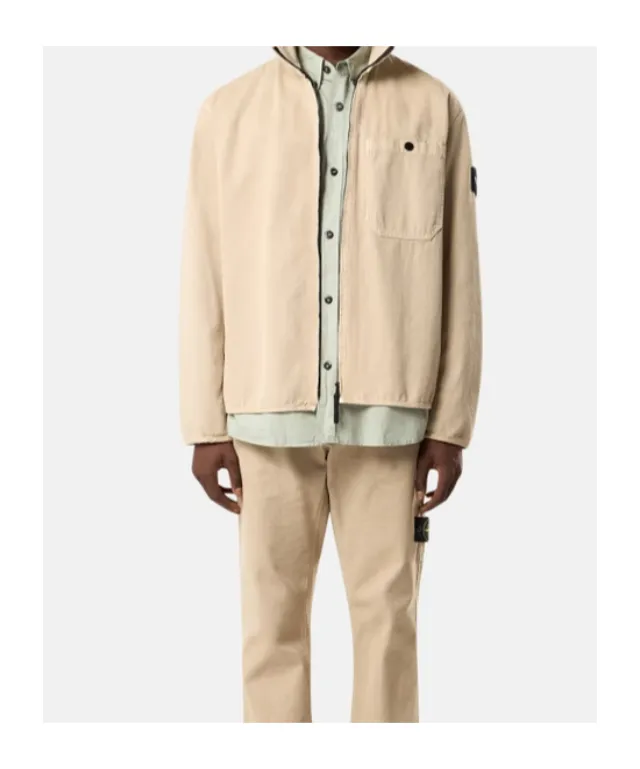 Comfort-Fit Zip-Up Overshirt With Pocket