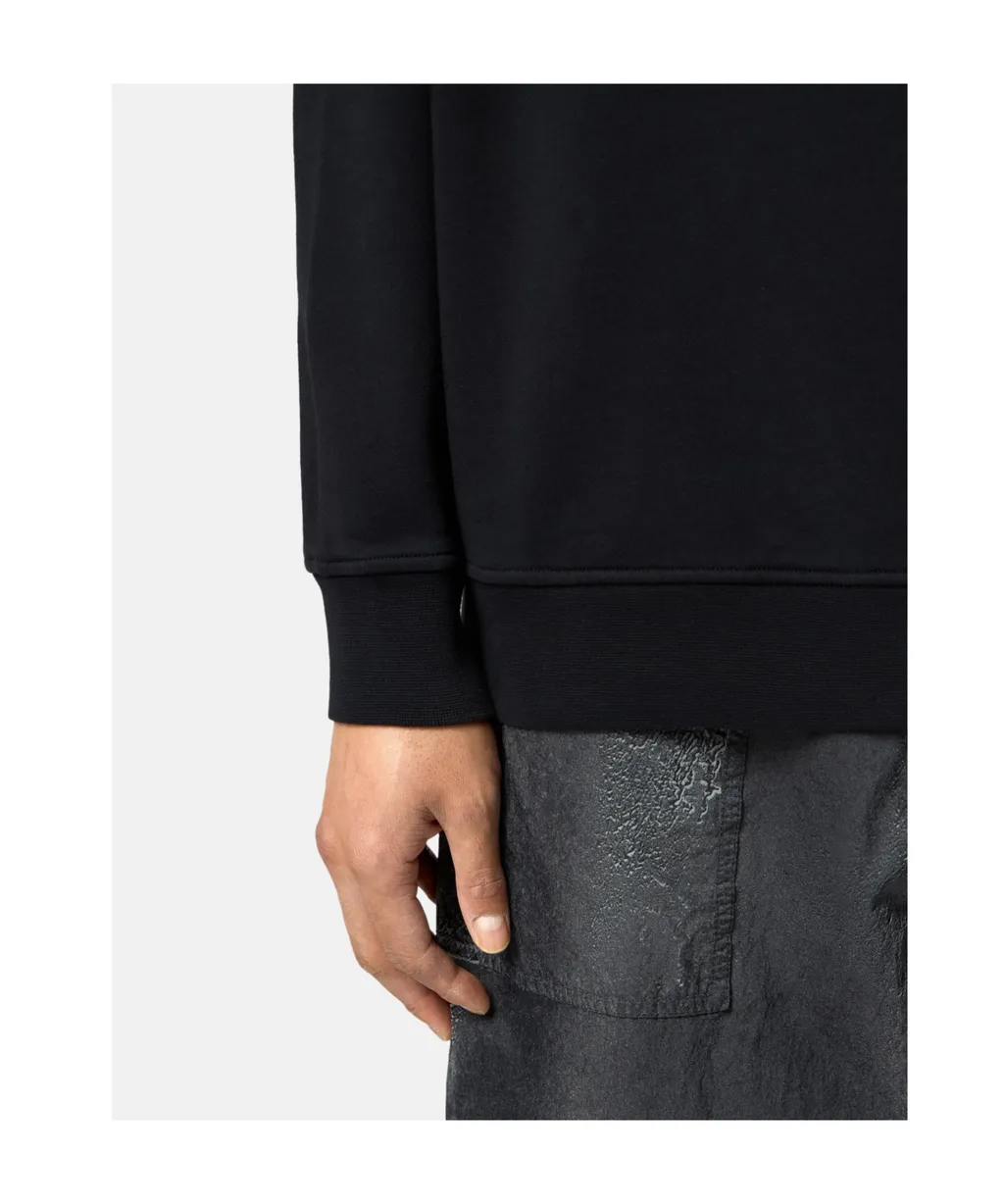 Oversized-Fit Crewneck Sweatshirt With Outline Compass Print