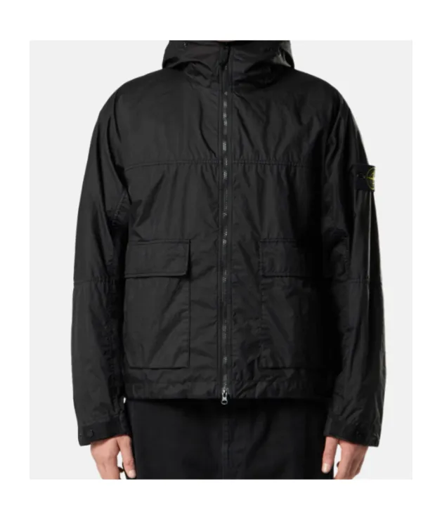 Logo Patch Hooded Jacket