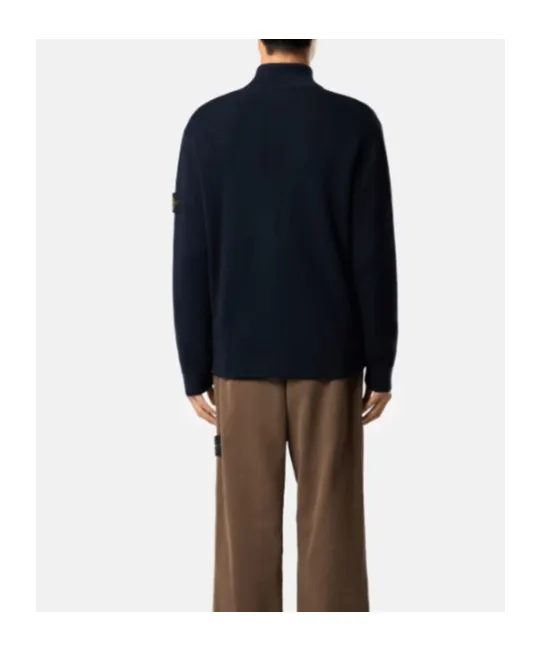 Logo Patch Zip-Up Jumper