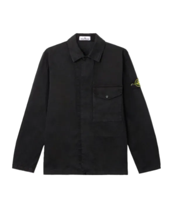 Logo Patch Long Sleeved Shirt Jacket