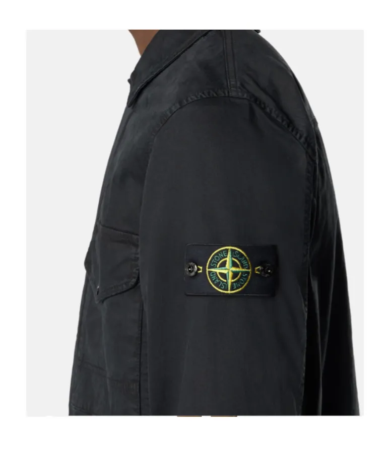 Logo Patch Long Sleeved Shirt Jacket