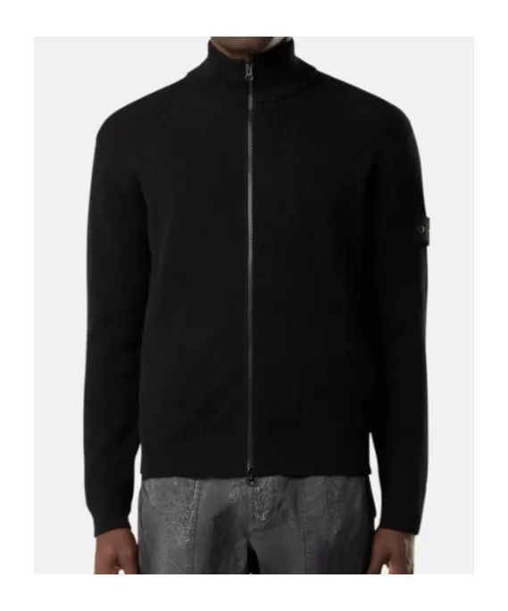 Logo Patch Zip-Up Jumper