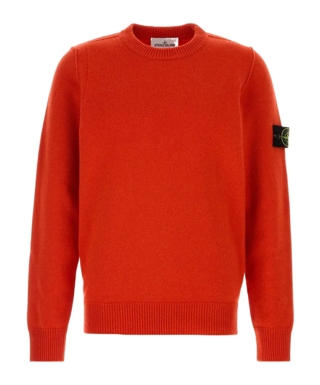 Logo Patch Knitted Crewneck Jumper