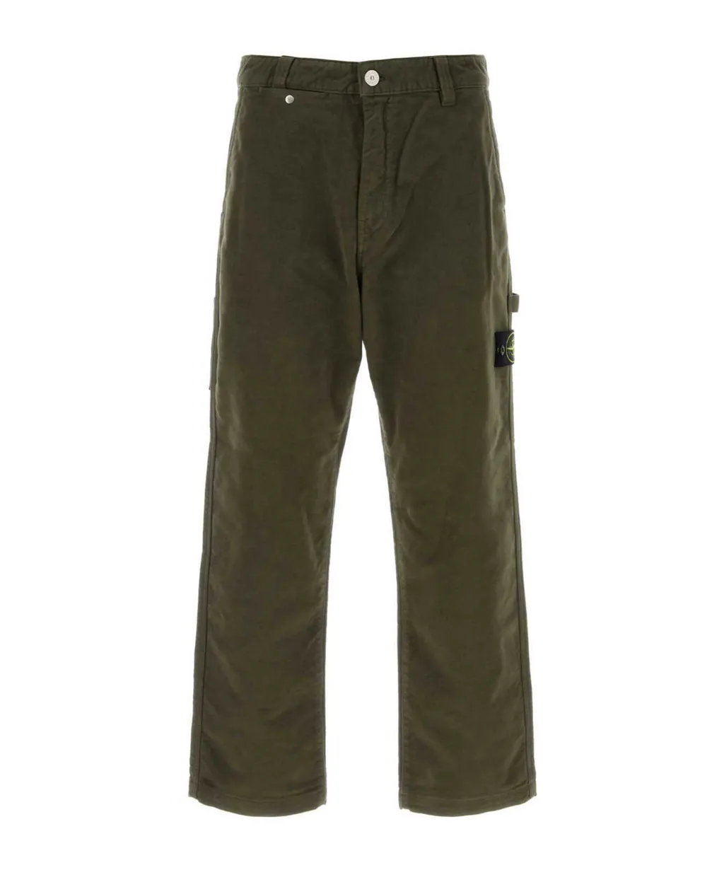 Logo Patch Velvet Trousers