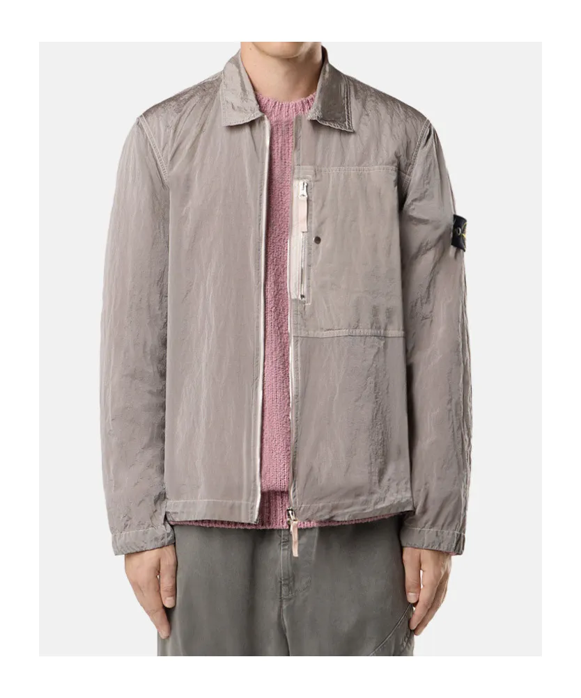 Comfort-Fit Overshirt With Chest Pocket And Two-Way Zip