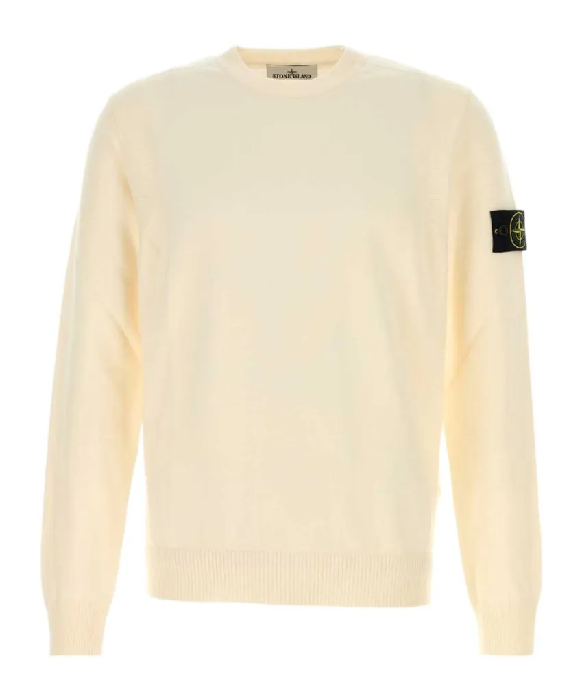 Crew-Neck Compass-Badge Sweater