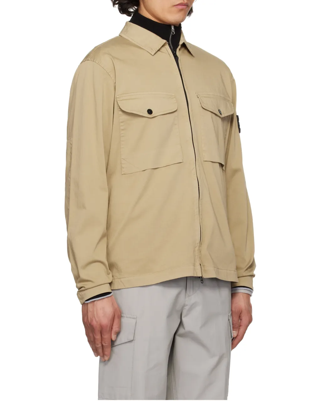 Compass Patch Zipped Overshirt