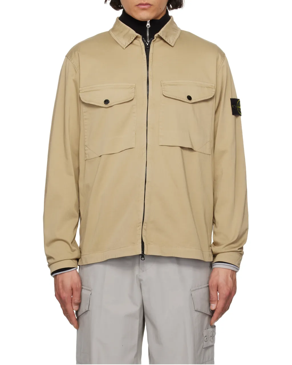 Compass Patch Zipped Overshirt