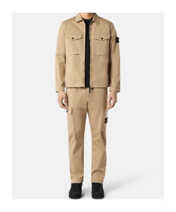 Compass Patch Zipped Overshirt