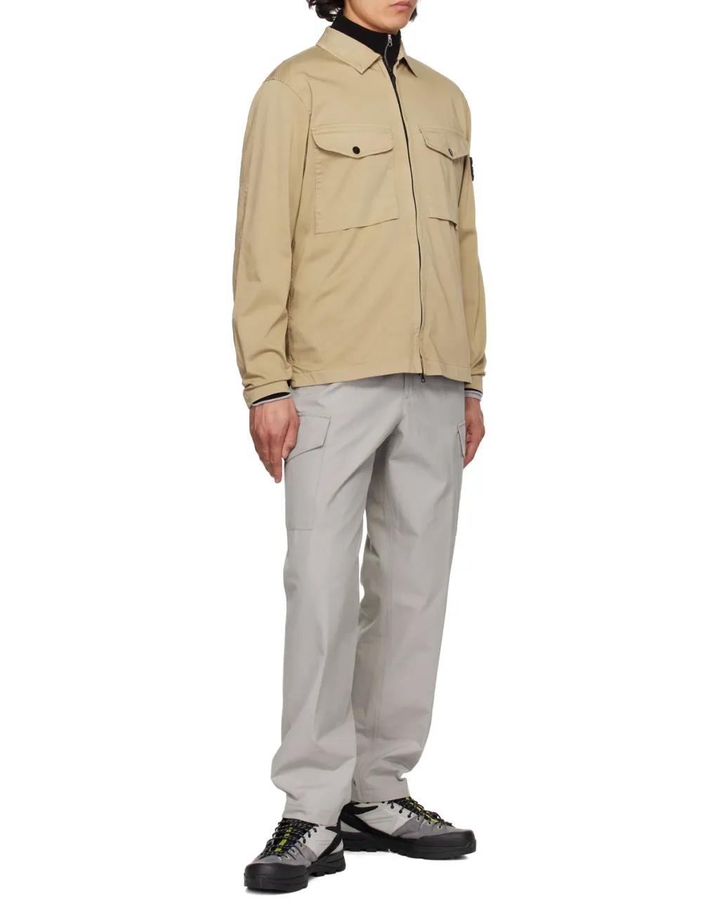Compass Patch Zipped Overshirt