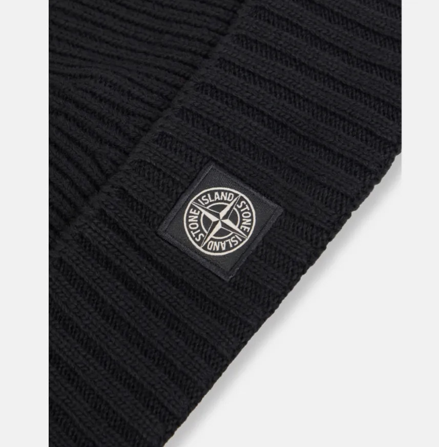 Junior Logo Patch Ribbed Beanie