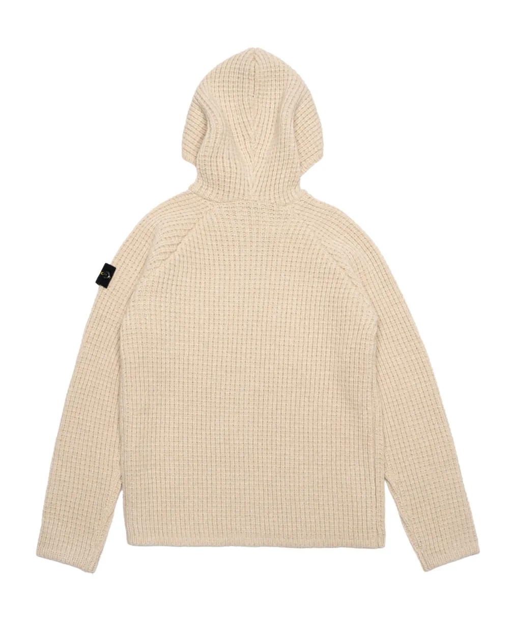 Compass-Badge Hooded Cardigan