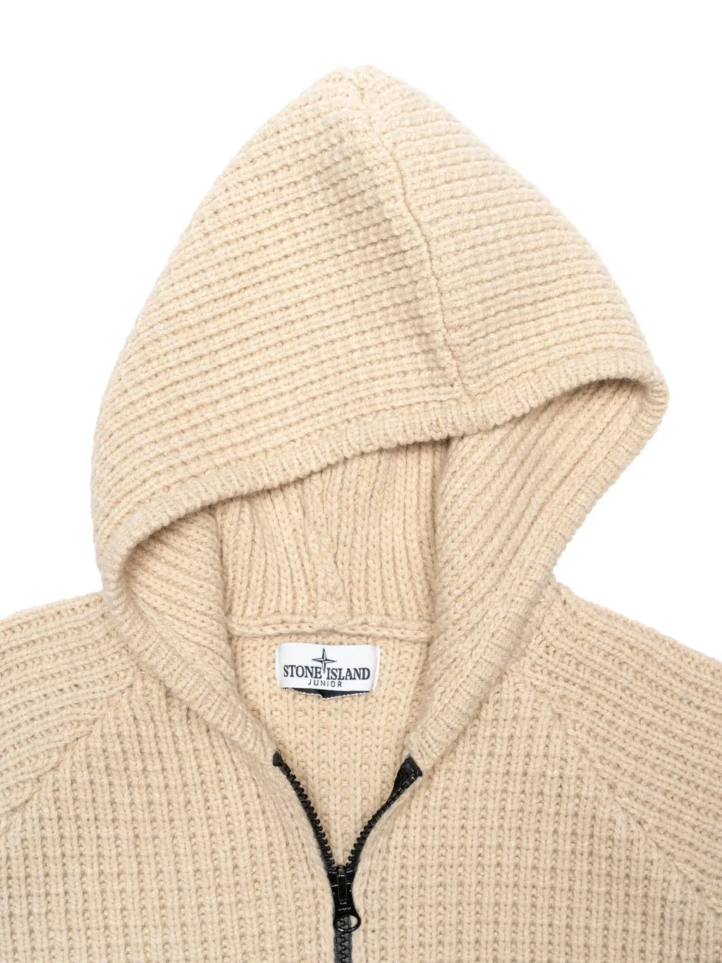 Compass-Badge Hooded Cardigan