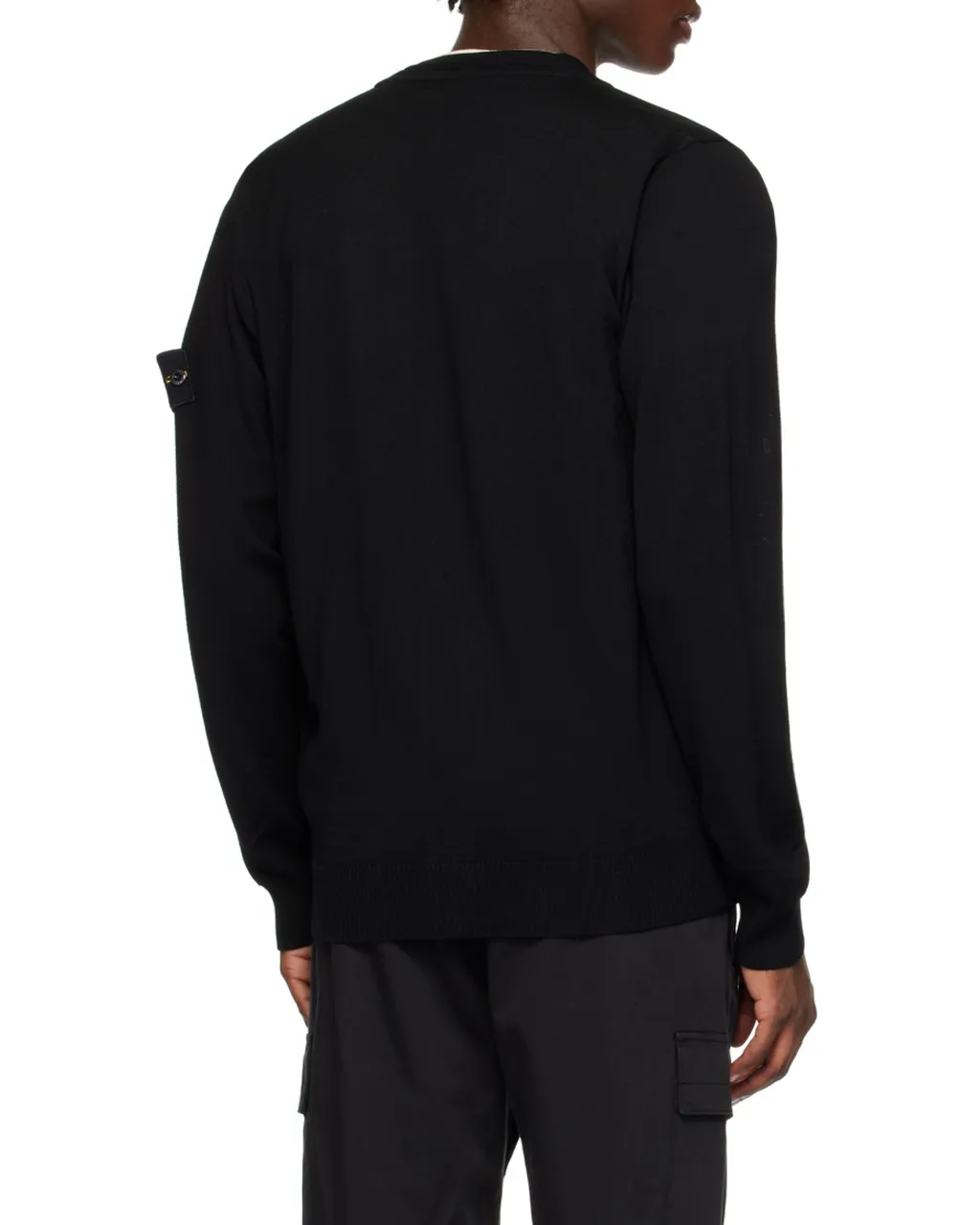 Compass-Motif Virgin Wool Cardigan