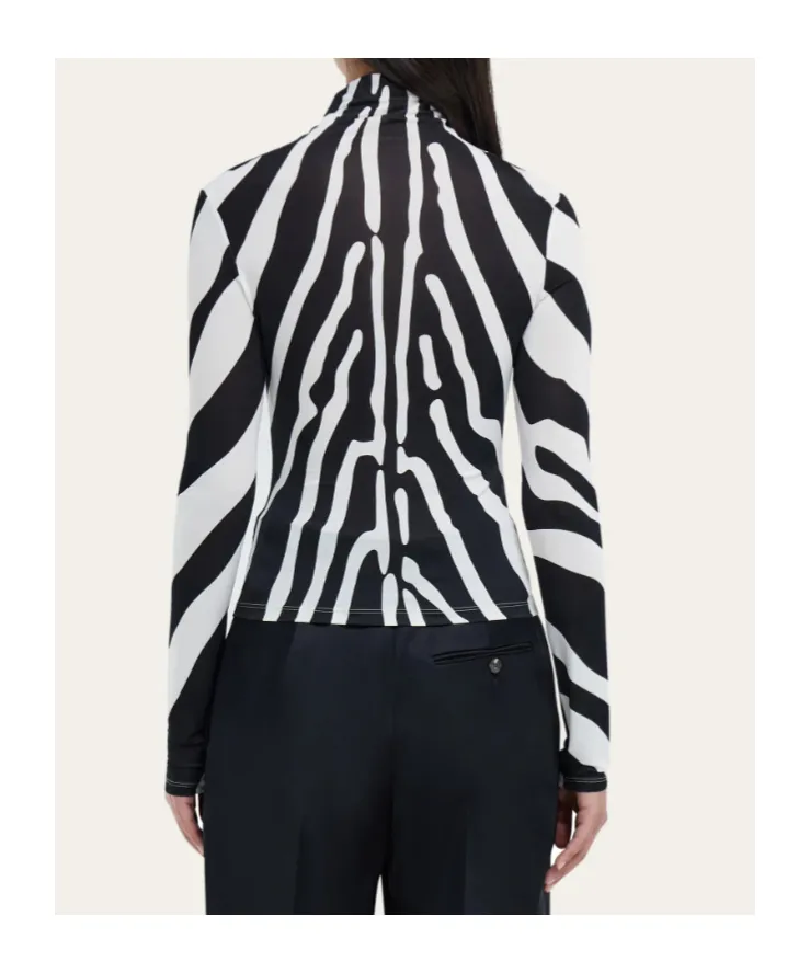 Stretch Jersey Turtleneck Top
