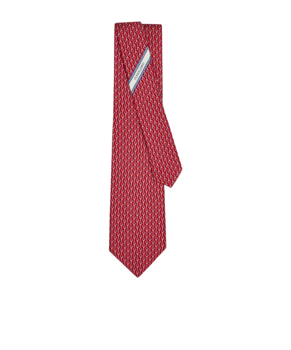 Tennis Print Silk Tie