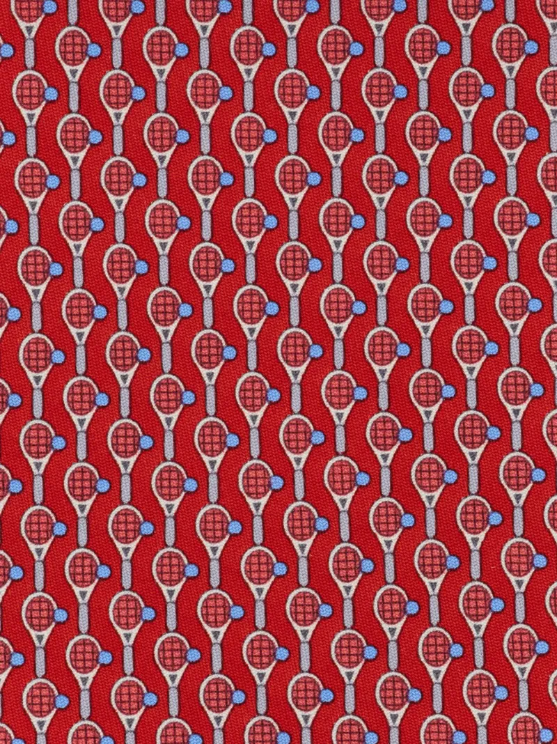 Tennis Print Silk Tie