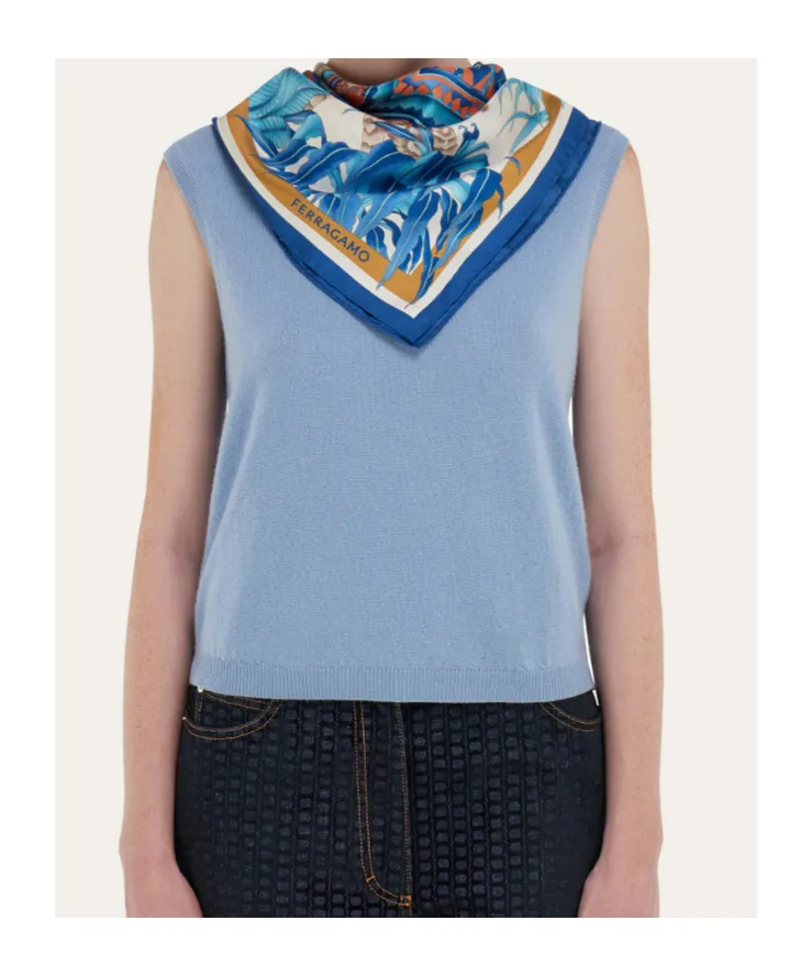 India Print Silk Scarf