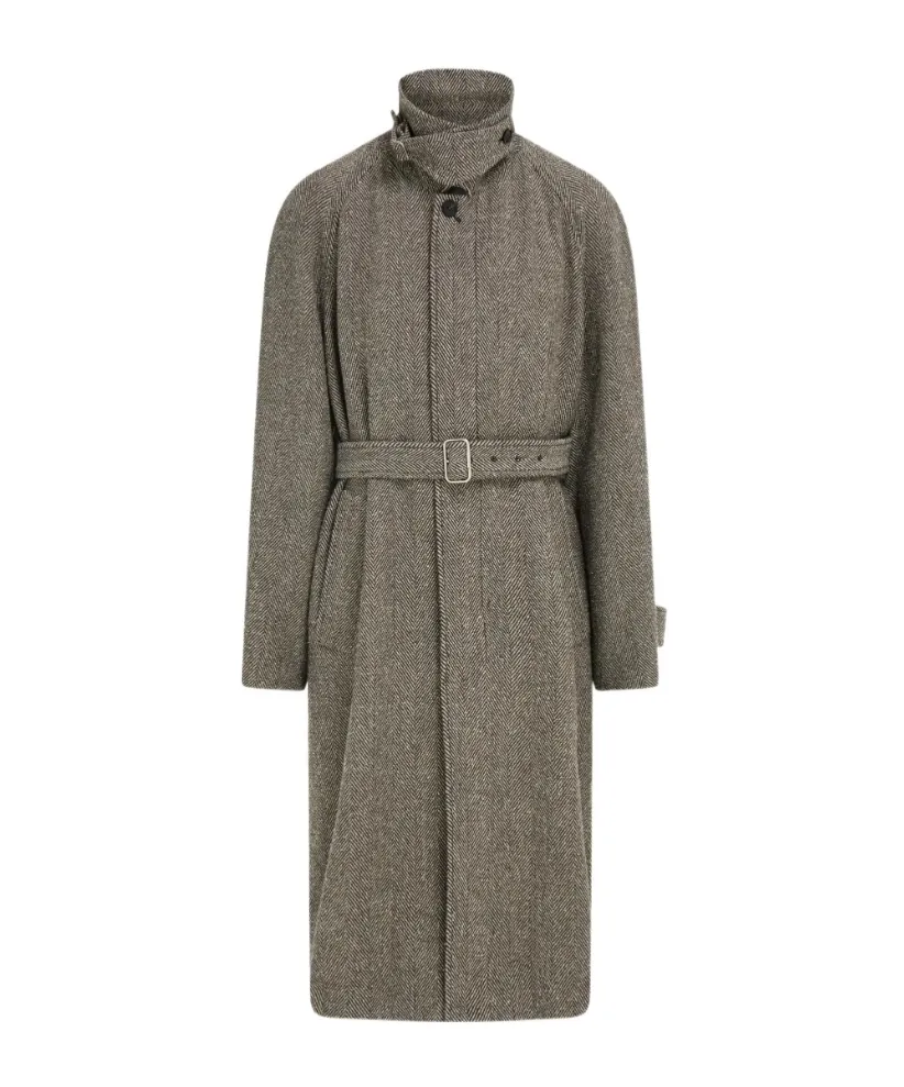 Single-Breasted Chevron Coat