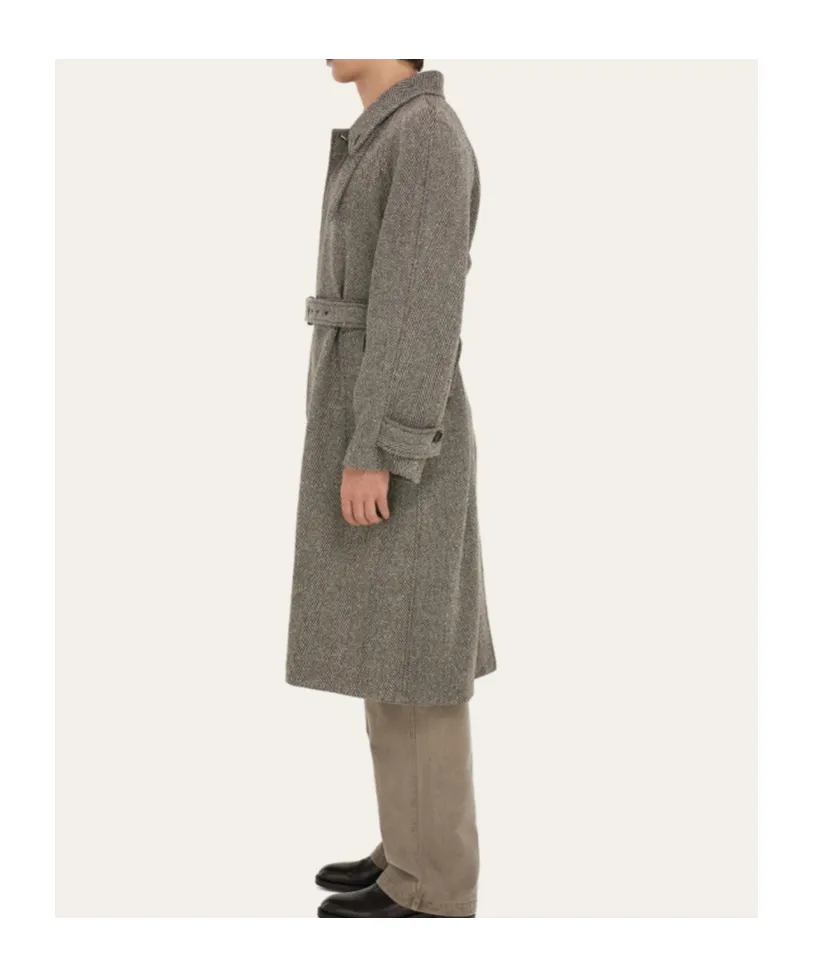 Single-Breasted Chevron Coat