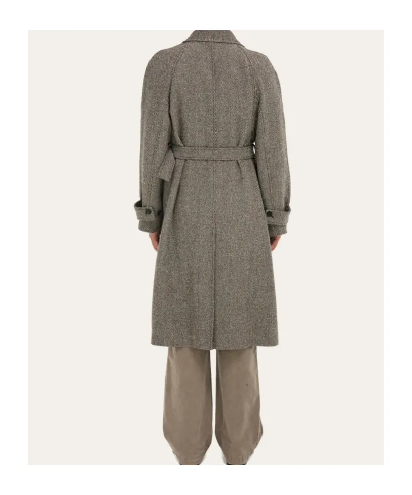 Single-Breasted Chevron Coat