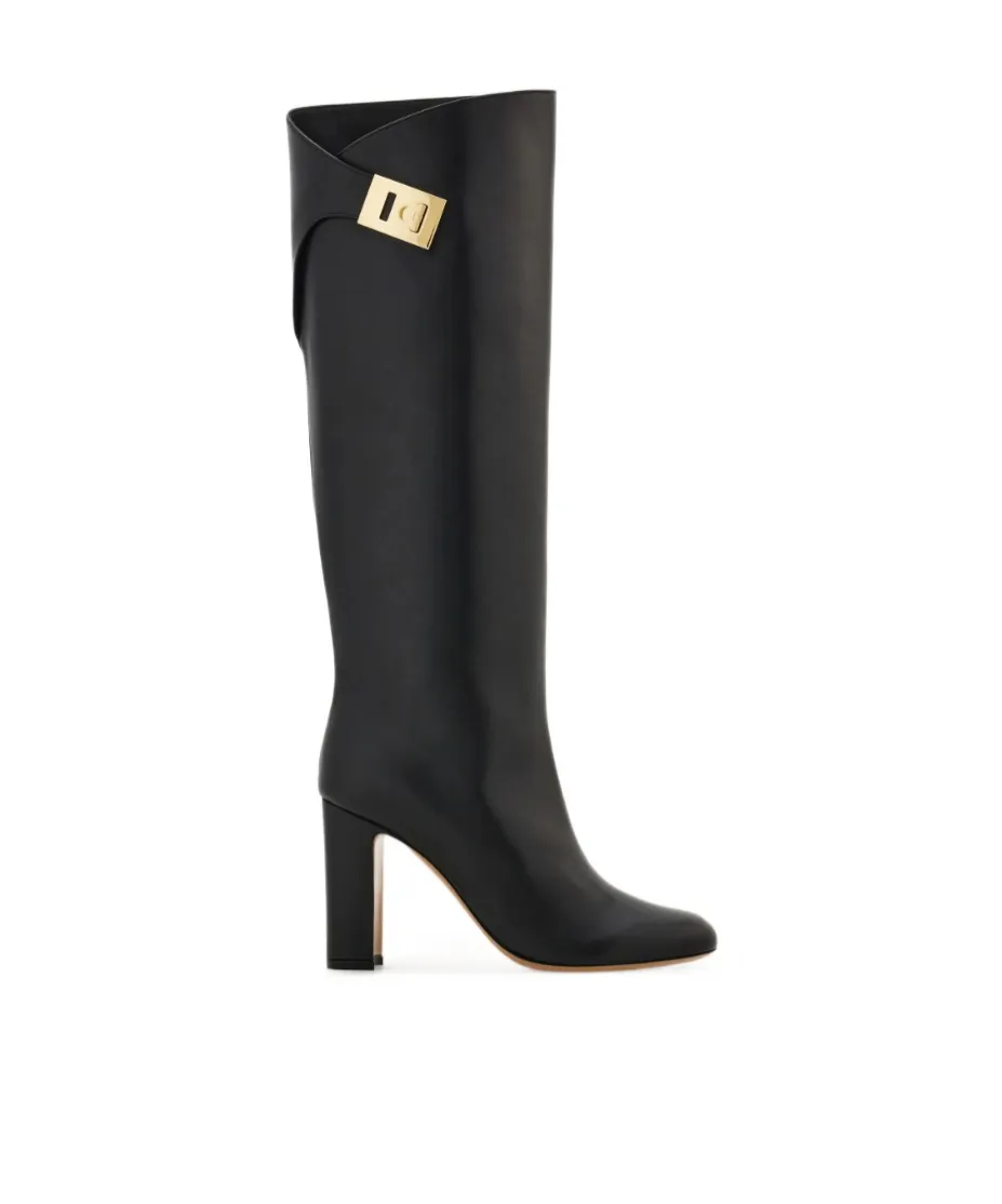 Knee High Boot With Hug Buckle Detail