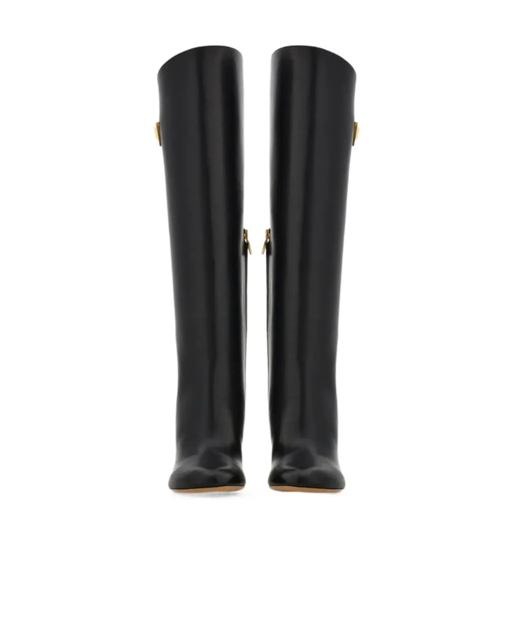 Knee High Boot With Hug Buckle Detail