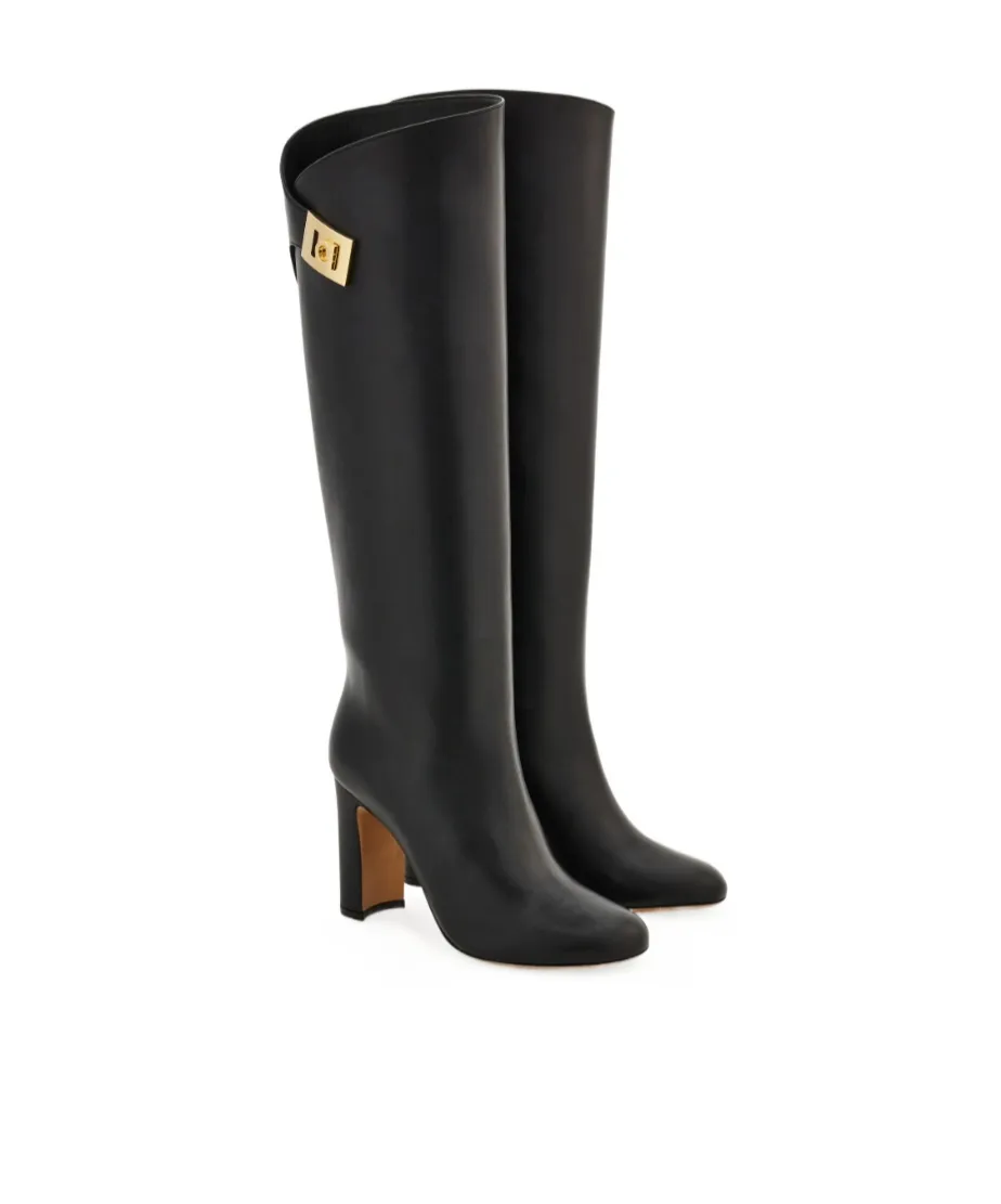 Knee High Boot With Hug Buckle Detail