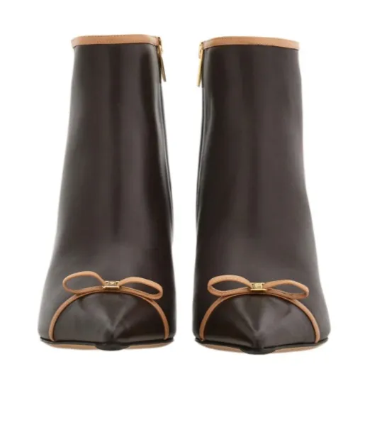 Pointed Ankle Boot With Mini Bow Detail