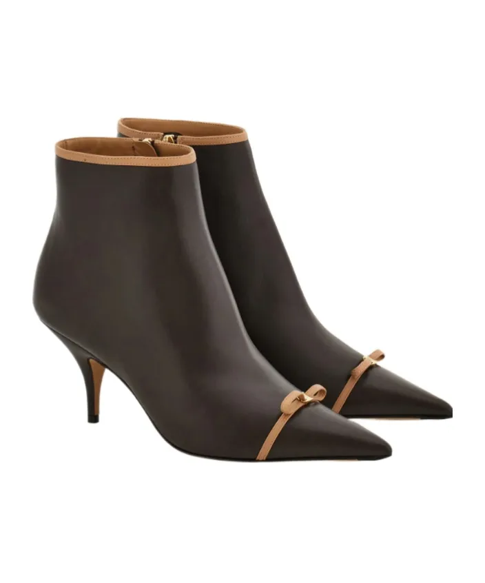 Pointed Ankle Boot With Mini Bow Detail